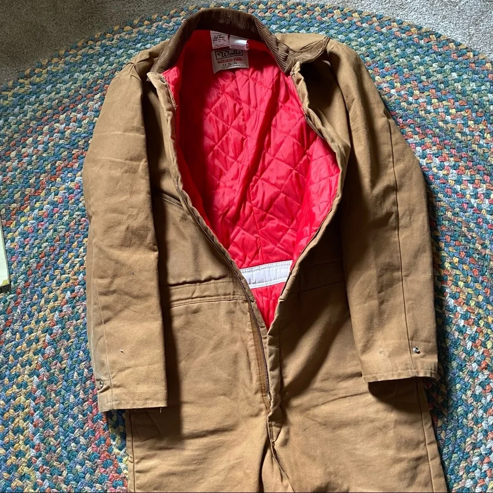 Walls Blizzard Pruf USA  Tan Insulated Apparel coveralls. Sz 42-44 - Picture 7 of 16